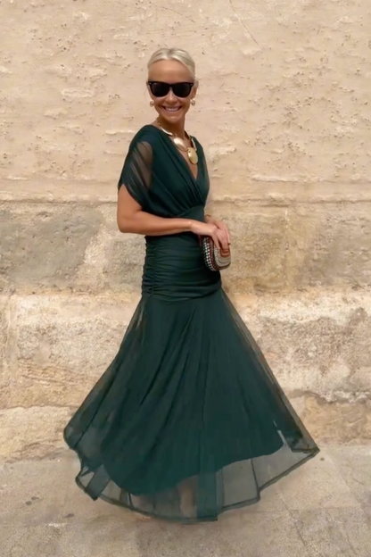 Katalin | Elegáns alkalmi maxiruha V-kivágással