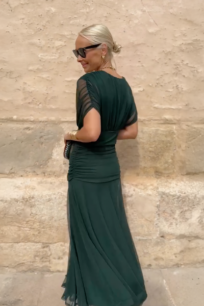 Katalin | Elegáns alkalmi maxiruha V-kivágással