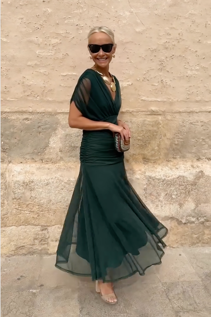 Katalin | Elegáns alkalmi maxiruha V-kivágással