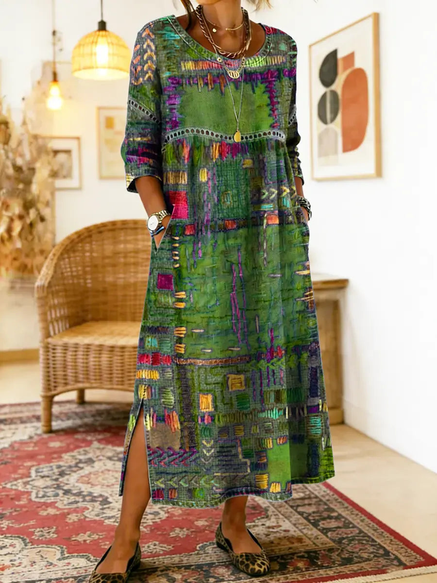 Réka | Patchwork Ethnikai Denim Ruha