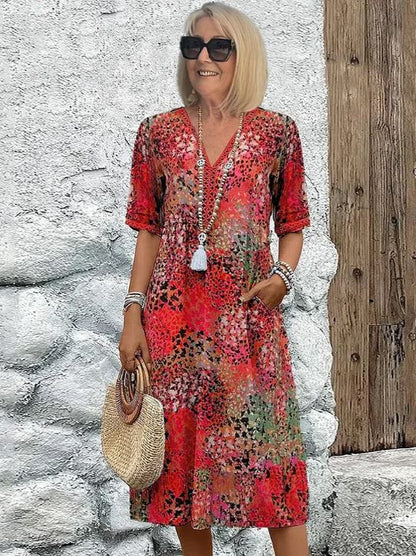 Lilla | Vibráló középhosszú ruha