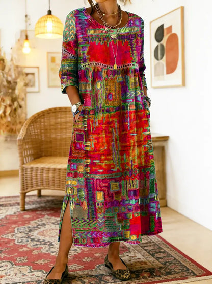 Réka | Patchwork Ethnikai Denim Ruha