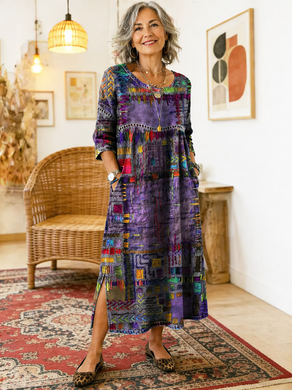 Réka | Patchwork Ethnikai Denim Ruha