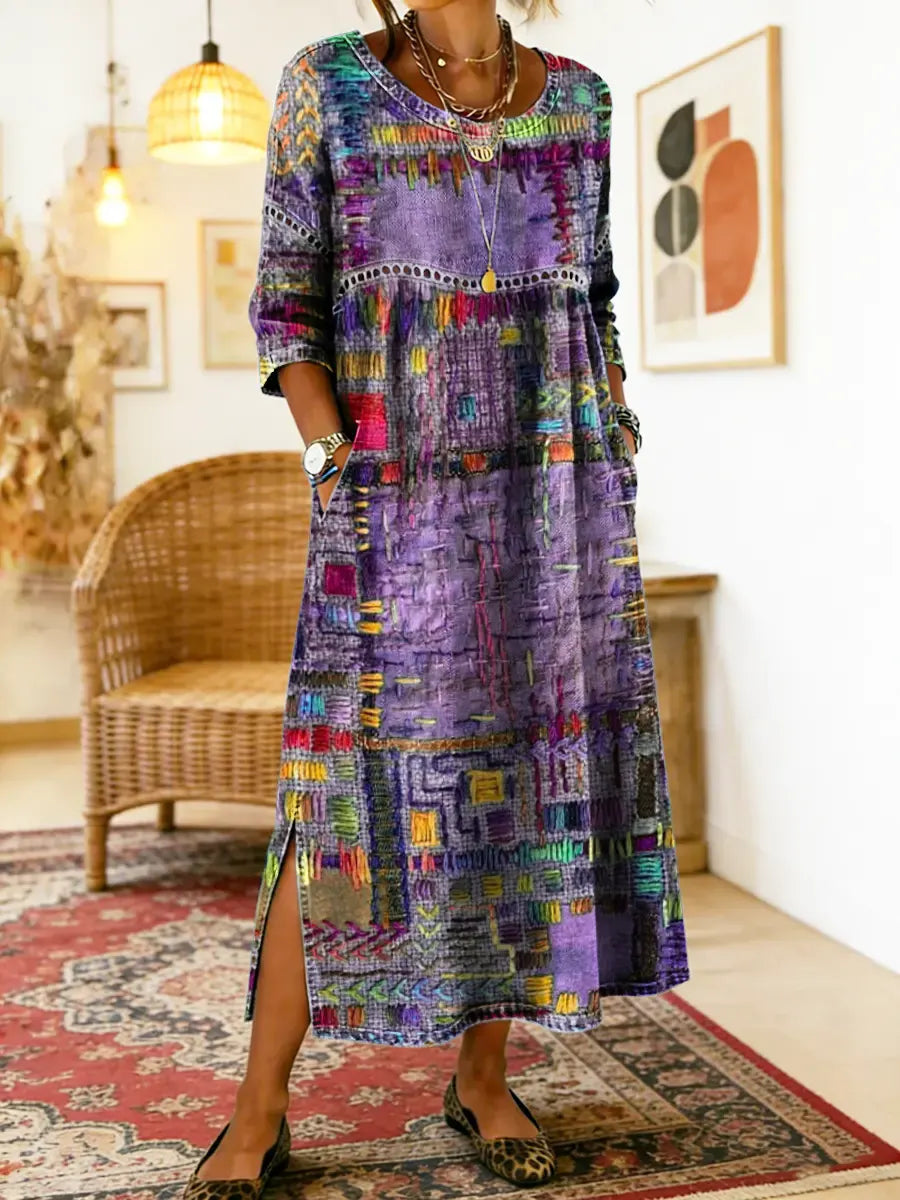 Réka | Patchwork Ethnikai Denim Ruha