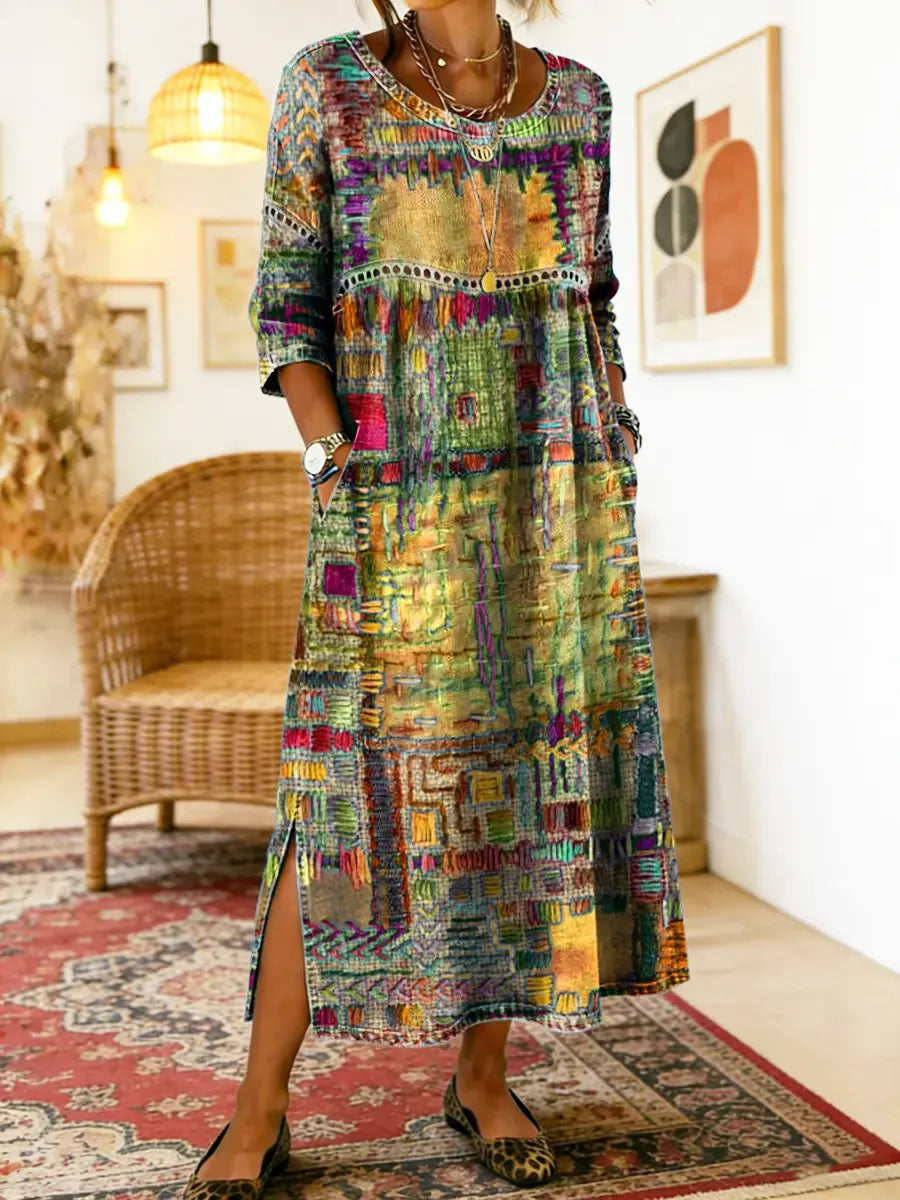 Réka | Patchwork Ethnikai Denim Ruha