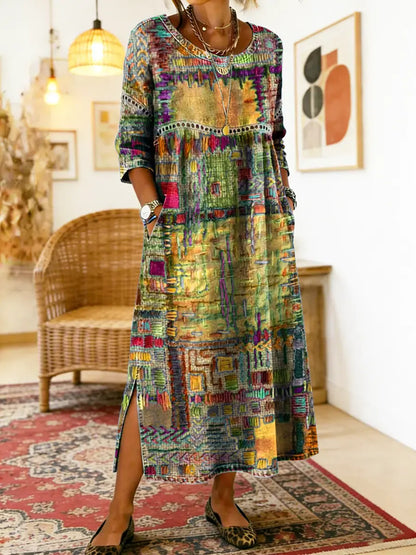 Réka | Patchwork Ethnikai Denim Ruha