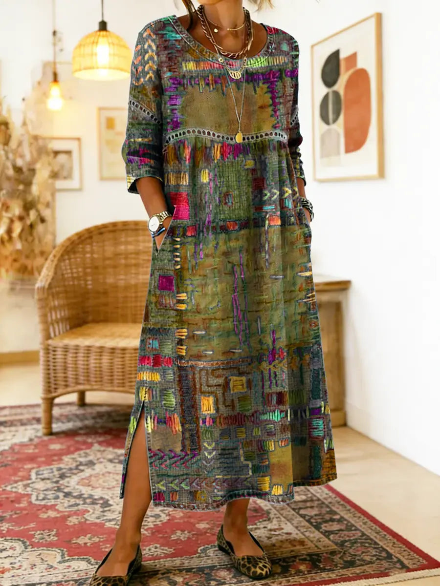 Réka | Patchwork Ethnikai Denim Ruha