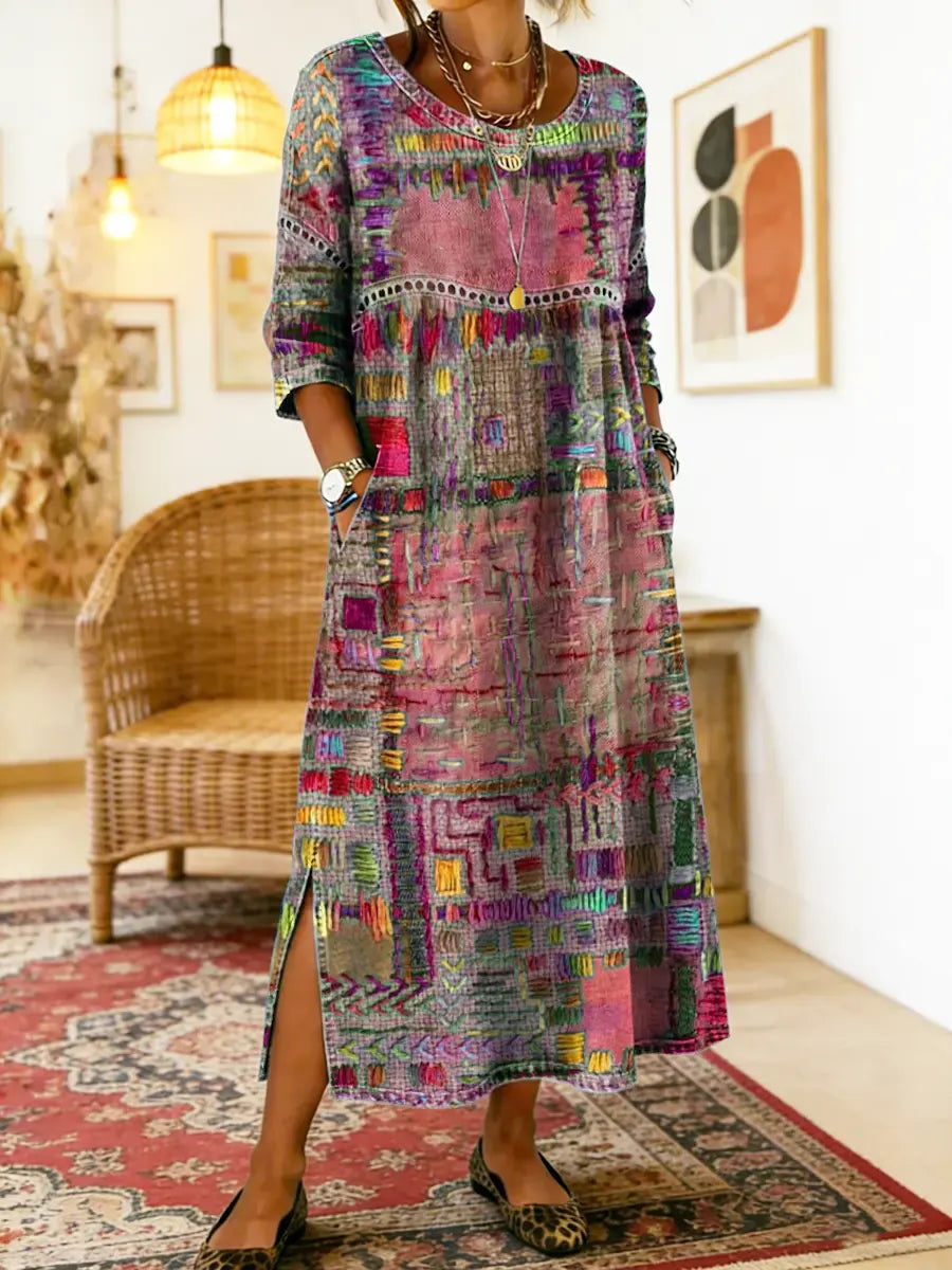 Réka | Patchwork Ethnikai Denim Ruha