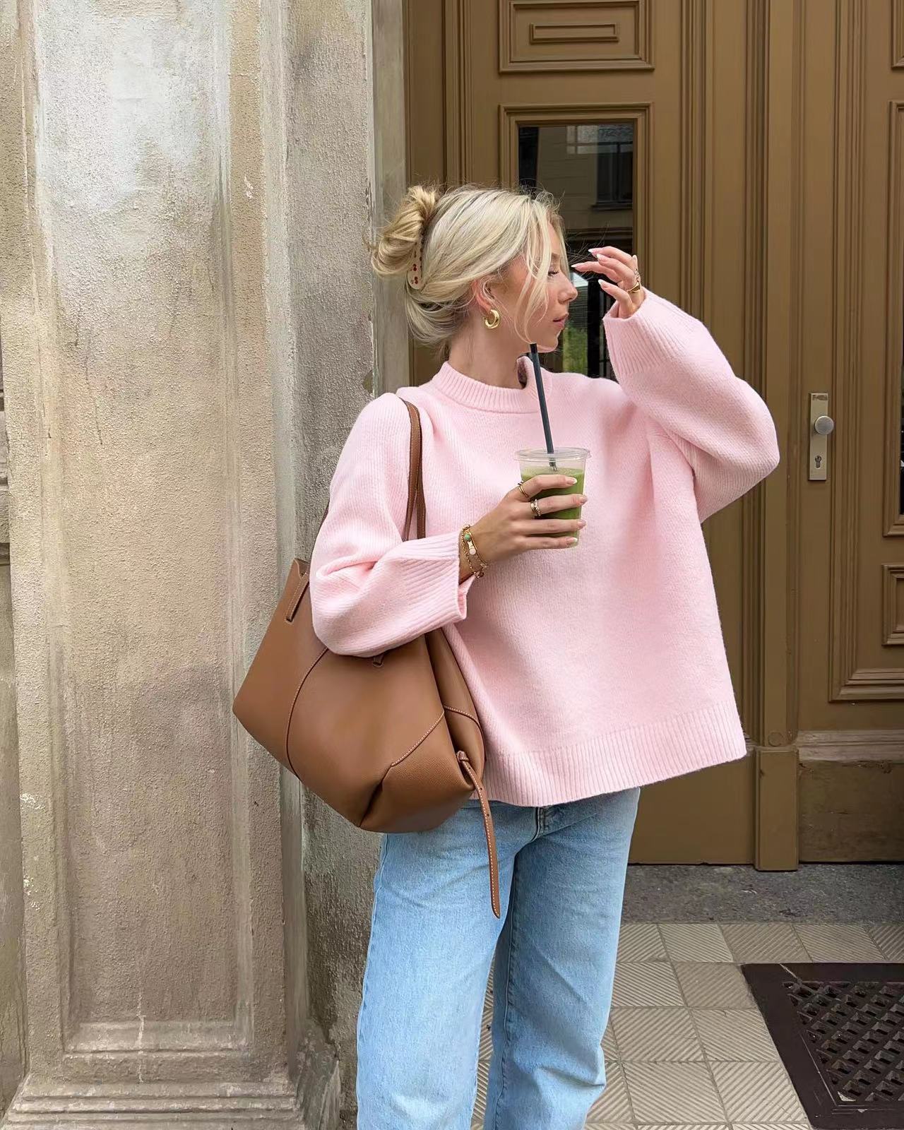 ELIZA | Pink Cozy Kötött Pulóver