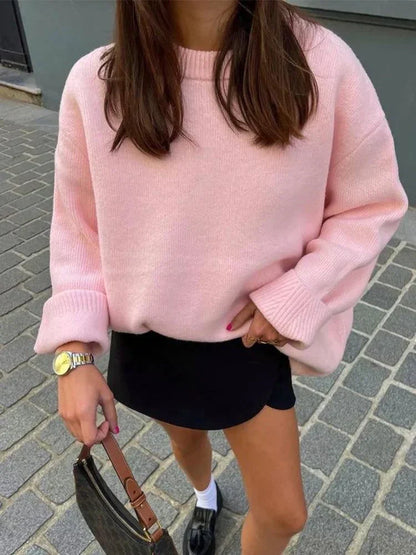 ELIZA | Pink Cozy Kötött Pulóver
