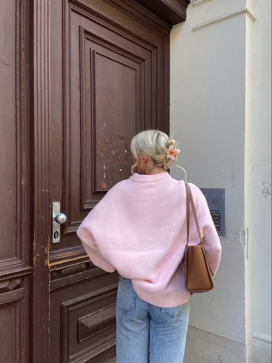 ELIZA | Pink Cozy Kötött Pulóver