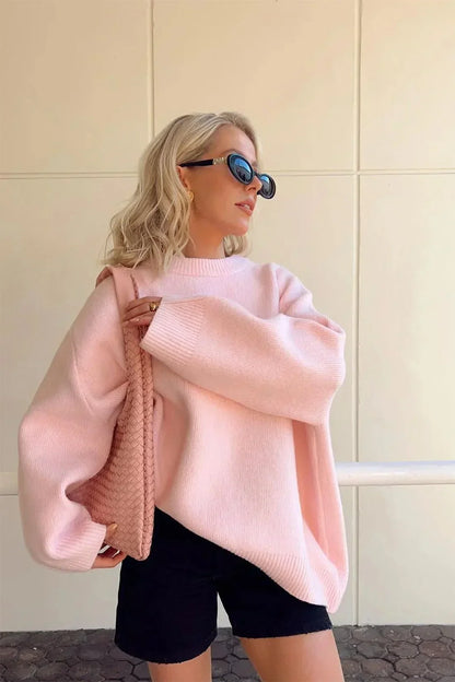 ELIZA | Pink Cozy Kötött Pulóver